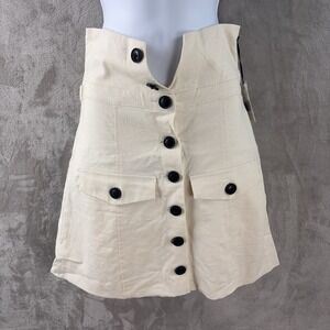 Lovers + Friends Davola Skirt Womens Size‎ XS Cream Button Front Mini